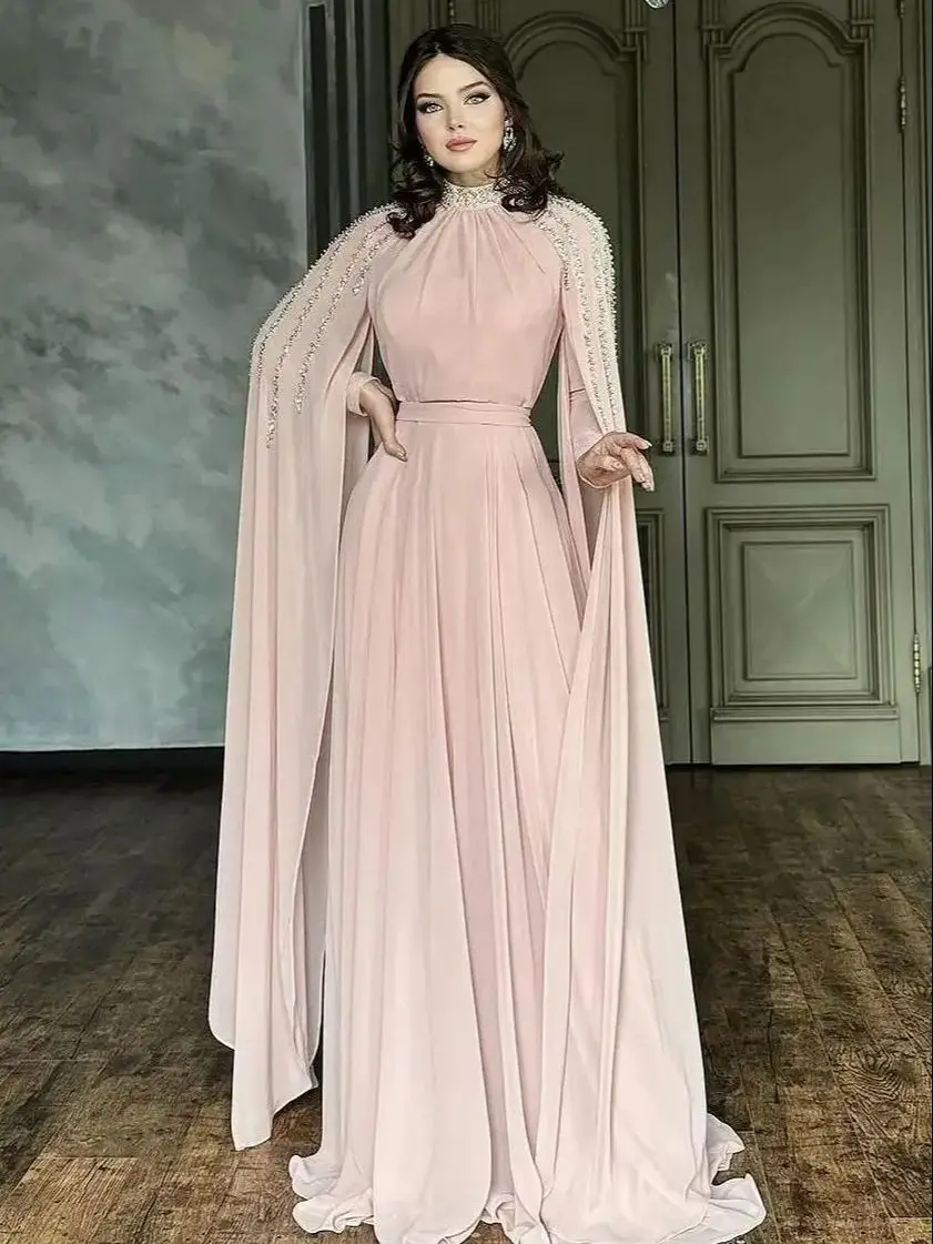 Funyue Customized A-Line Chiffon Beading Prom Dresses Long 2025 Black Muslim Evening Gowns with Cape Dubai Arabic فساتين سهرة
Funyue Customized A-Line Chiffon Beading Prom Dresses Long 2025 Black Muslim Evening Gowns with Cape Dubai Arabic فساتين سهرة