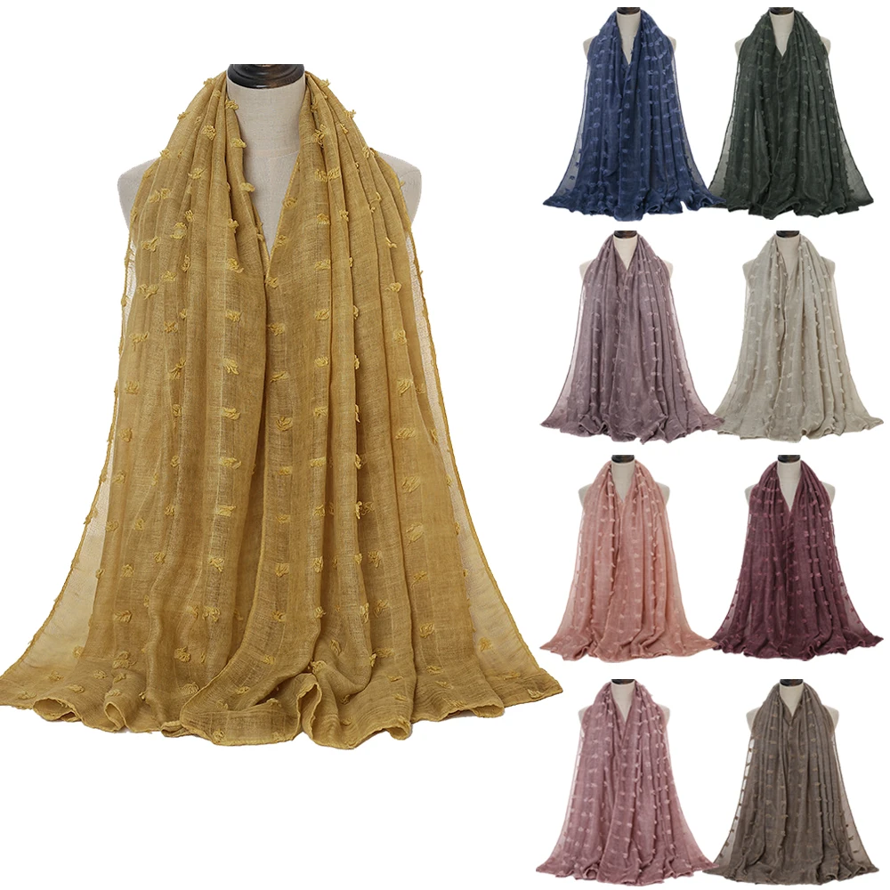 Luxury Pom Pom Bubble Cotton Linen Hijab Scarf Headscarf Women Long Shawl Wrap Head Muslim Headband Maxi Islamic Sjaal 180*85cm
Luxury Pom Pom Bubble Cotton Linen Hijab Scarf Headscarf Women Long Shawl Wrap Head Muslim Headband Maxi Islamic Sjaal 180*85cm