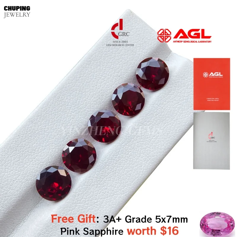 ChuPing Round Shape Lab Mozanbique Ruby Loose Gemstone For Making Selectable AGL Certificate 3A+ Grade Lab Grown Mozambique Ruby
ChuPing Round Shape Lab Mozanbique Ruby Loose Gemstone For Making Selectable AGL Certificate 3A+ Grade Lab Grown Mozambique Ruby