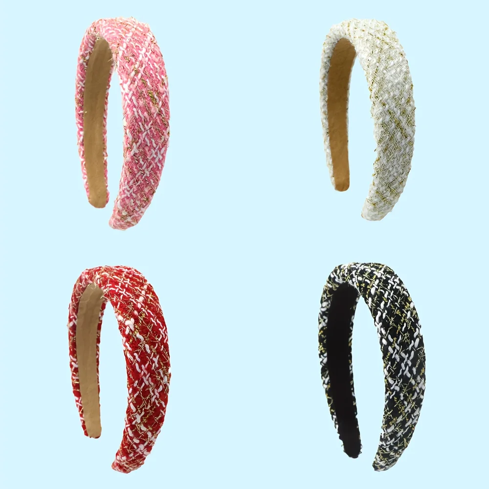 Elegant Tartan Headband with Gold Thread Detail Wide Sponge Non-Slip Hair Band for Women Girls Gift Ready Holiday Present
Elegant Tartan Headband with Gold Thread Detail Wide Sponge Non-Slip Hair Band for Women Girls Gift Ready Holiday Present