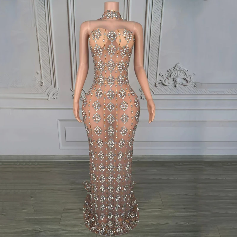 Women Celebrate Evening Gown Full Rhinestones Party Dress Bar Stage Catwalk Festival Outfit Ballroom Dance Dresses XS9799
Women Celebrate Evening Gown Full Rhinestones Party Dress Bar Stage Catwalk Festival Outfit Ballroom Dance Dresses XS9799