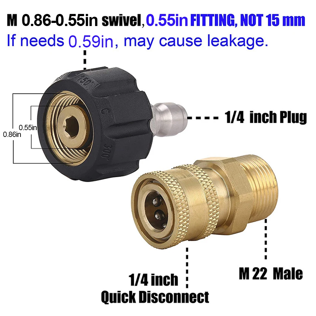Pack of 2 Washer Portable M22 to 1 4 Inch Adapter Quick Connection High Pressure Connectors Anti-leak Accessories
Pack of 2 Washer Portable M22 to 1 4 Inch Adapter Quick Connection High Pressure Connectors Anti-leak Accessories