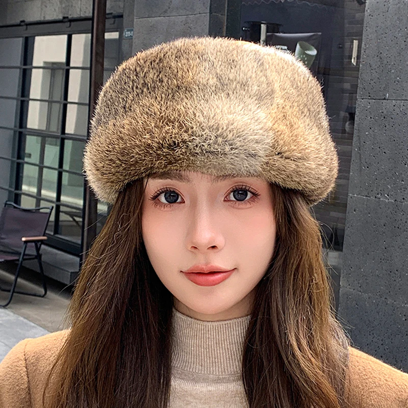 Winter Thick Hat Women Fashion Cap Plush Brimless Cap Brimless Ski Hat Luxurious And High-end Faux Rabbit Fur Beanie 
Winter Thick Hat Women Fashion Cap Plush Brimless Cap Brimless Ski Hat Luxurious And High-end Faux Rabbit Fur Beanie