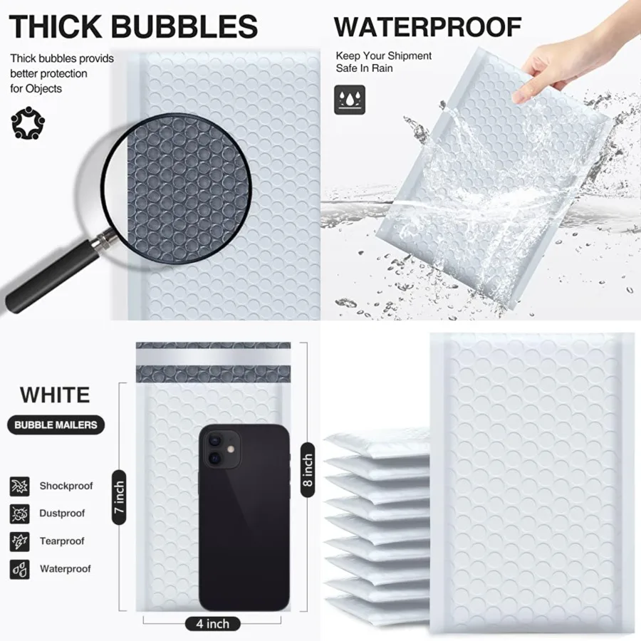 Bubble Mailers 4x8 Inch 50 Pack Usable Size 4x7 Inch Padded Envelopes Small Business Mailing Packages Opaque Self Seal Adhesive
Bubble Mailers 4x8 Inch 50 Pack Usable Size 4x7 Inch Padded Envelopes Small Business Mailing Packages Opaque Self Seal Adhesive