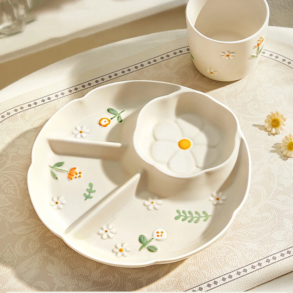 Милая керамическая тарелка с цветочным рельефом, разделительные сетки, посуда для завтрака, прочная домашняя посуда для ежедневного сервировки фруктового салата
Милая керамическая тарелка с цветочным рельефом, разделительные сетки, посуда для завтрака, прочная домашняя посуда для ежедневного сервировки фруктового салата