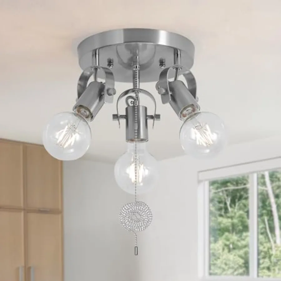 3 Light Nickel Flush Mount Ceiling Light with Pull Chain Industrial Kitchen Ceiling Light with Rotatable Light Head Nicke Pull
3 Light Nickel Flush Mount Ceiling Light with Pull Chain Industrial Kitchen Ceiling Light with Rotatable Light Head Nicke Pull