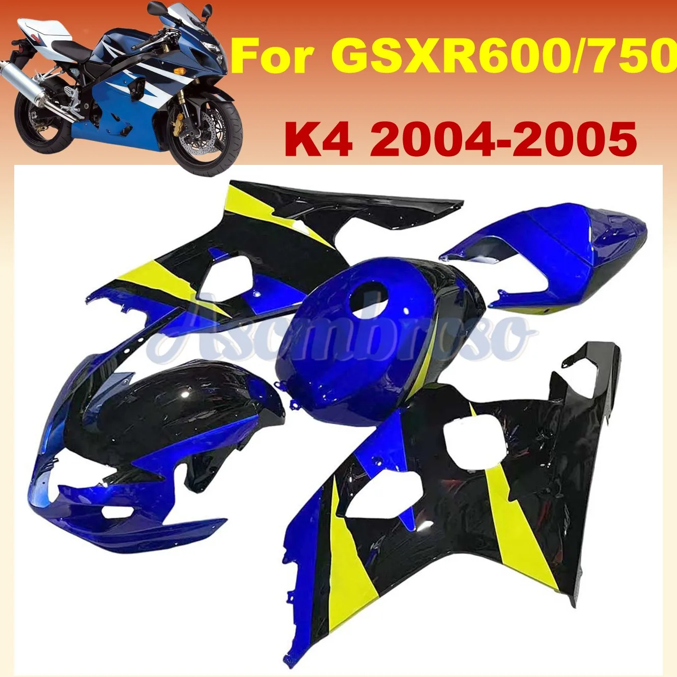 Bike fairing kits For Suzuki GSXR600 2004 2005 GSXR750 GSXR 750 K4 GSX-R600 ABS Bodywork fairing
Bike fairing kits For Suzuki GSXR600 2004 2005 GSXR750 GSXR 750 K4 GSX-R600 ABS Bodywork fairing