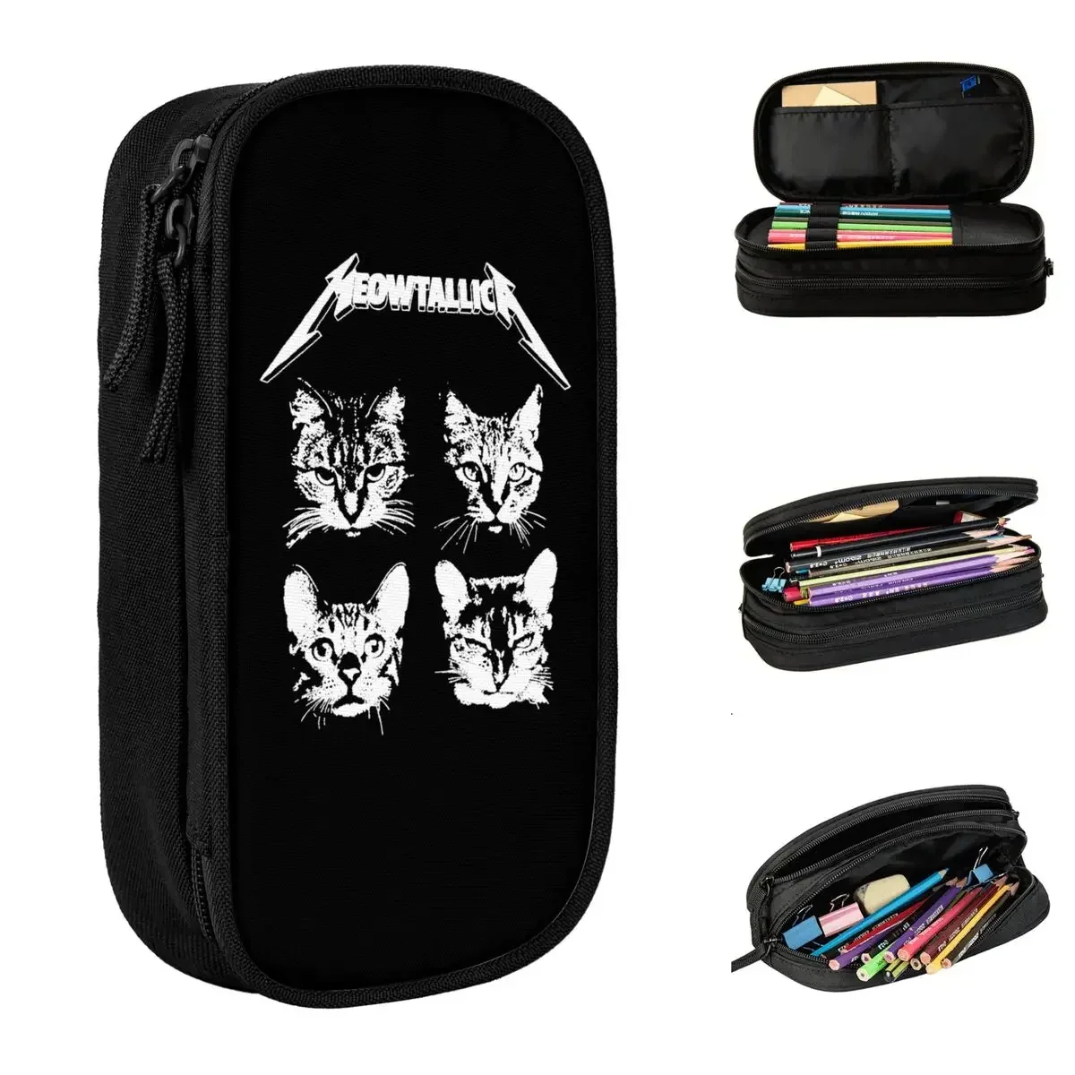 Cat Meowtallica Pencil Case Rock Music Pencilcases Pen Holder for Student Big Capacity Bag Students School Gift Stationery
Cat Meowtallica Pencil Case Rock Music Pencilcases Pen Holder for Student Big Capacity Bag Students School Gift Stationery