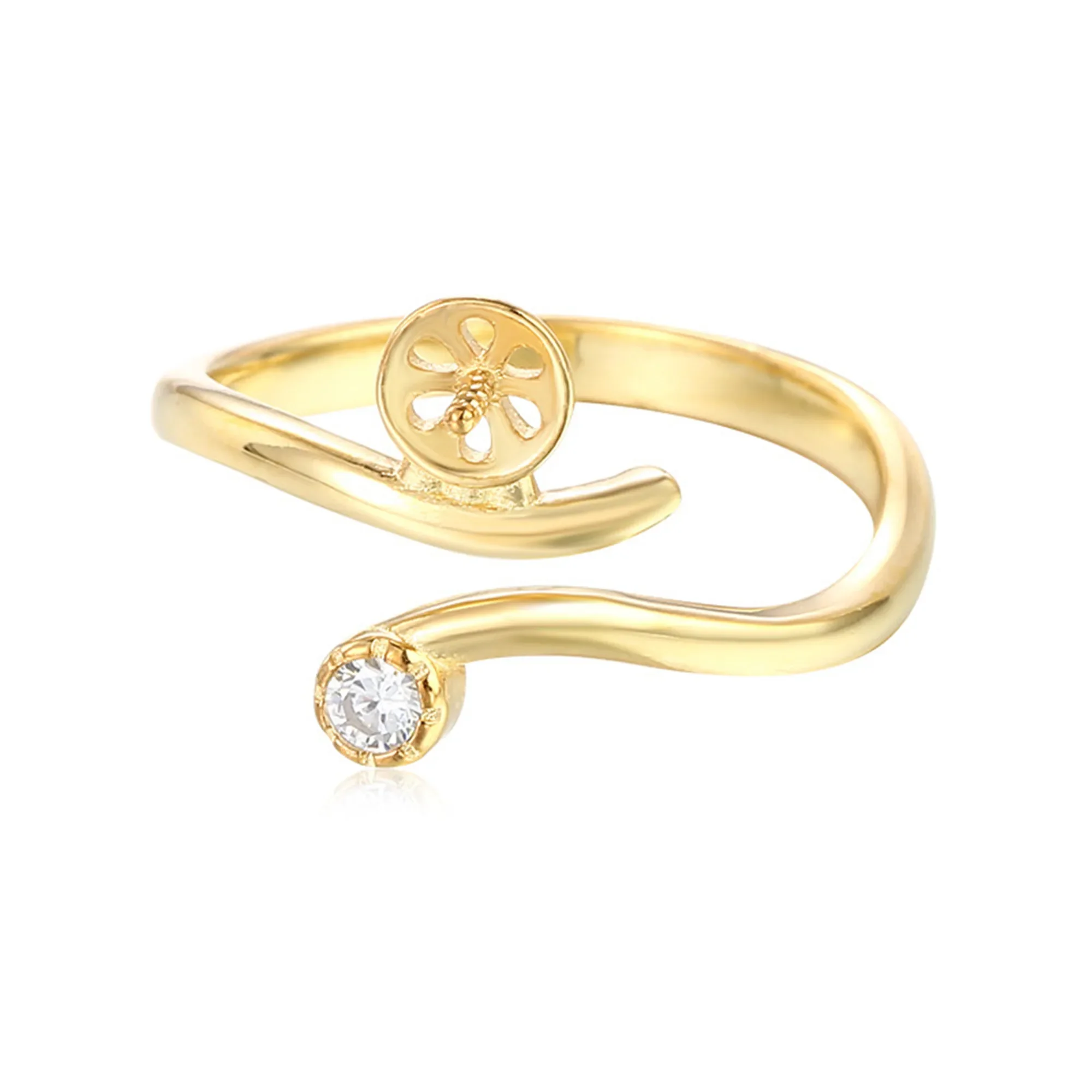 Ring Blank for 6mm-8mm Round Beads or Pearls Gold Plated 925 Silver Zircon Ring Setting Adjustable Ring Base
Ring Blank for 6mm-8mm Round Beads or Pearls Gold Plated 925 Silver Zircon Ring Setting Adjustable Ring Base