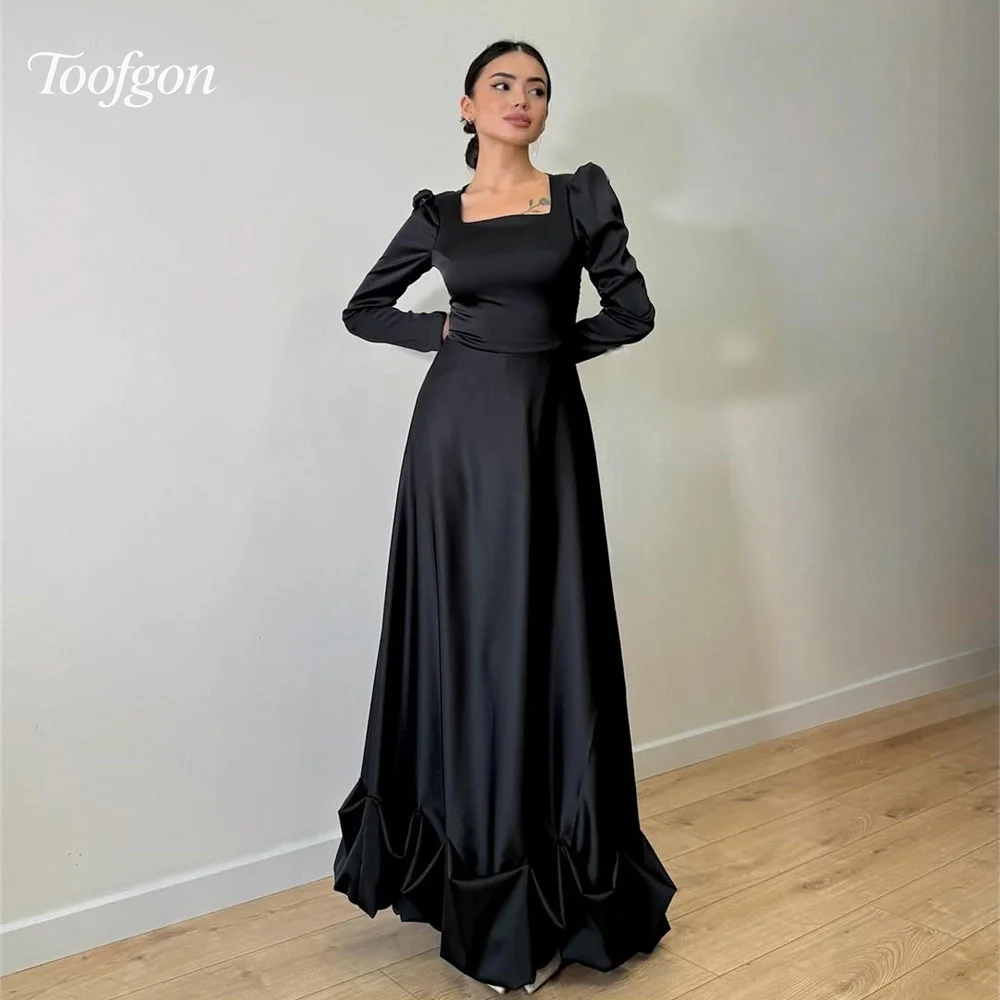 Toofgon Square Collar Long Sleeve Evening Dresses Customized A-Line Silk Satin Formal Prom Dresses Corset Special Occasion Gown
Toofgon Square Collar Long Sleeve Evening Dresses Customized A-Line Silk Satin Formal Prom Dresses Corset Special Occasion Gown
