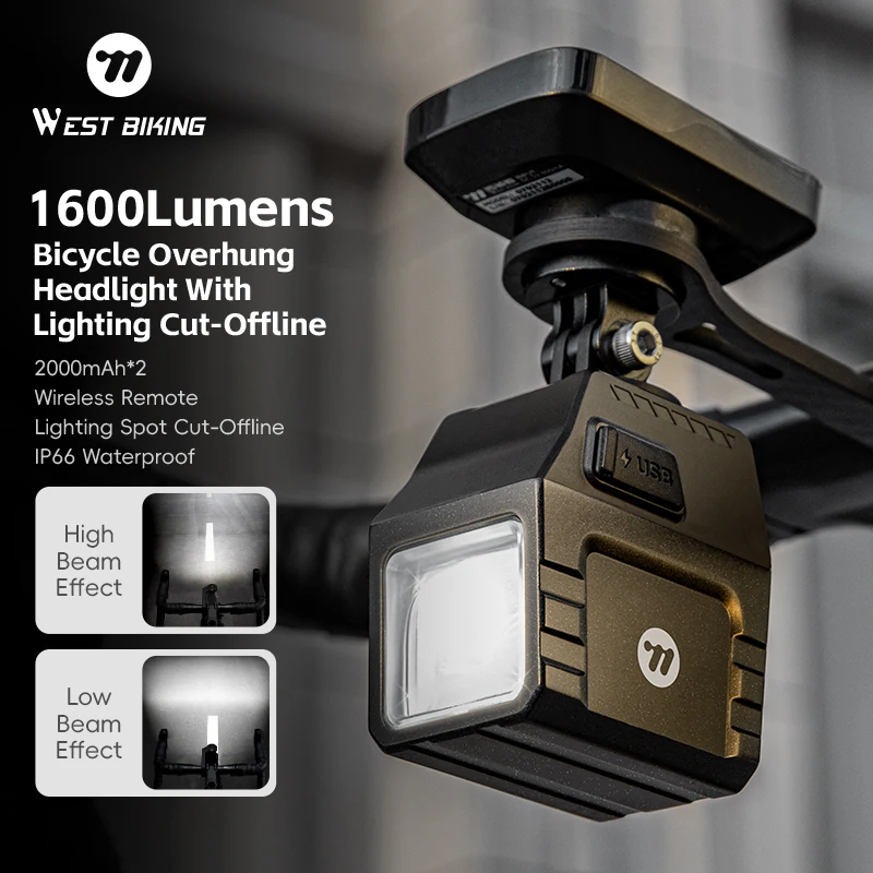 WEST BIKING Bicycle Headlight 1600Lumens Waterproof Quick-Release Bike Front Light MTB Road Large Battery Cycling Safety Light
WEST BIKING Bicycle Headlight 1600Lumens Waterproof Quick-Release Bike Front Light MTB Road Large Battery Cycling Safety Light