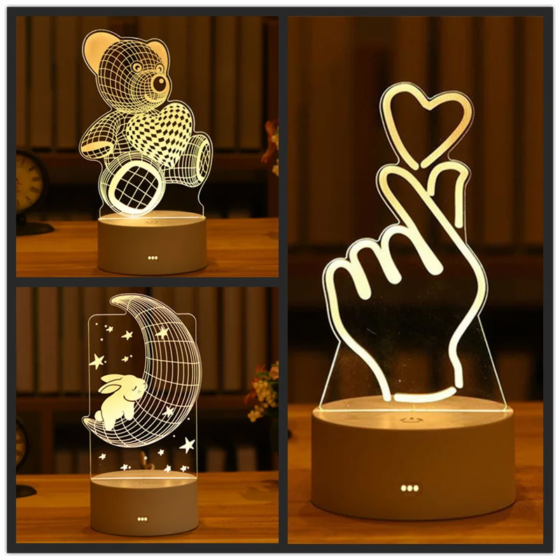 USB-Powered 3D LED Night Lamp - Bedroom Bedside Essential for Birthday & Valentine's Day Decor
USB-Powered 3D LED Night Lamp - Bedroom Bedside Essential for Birthday & Valentine's Day Decor