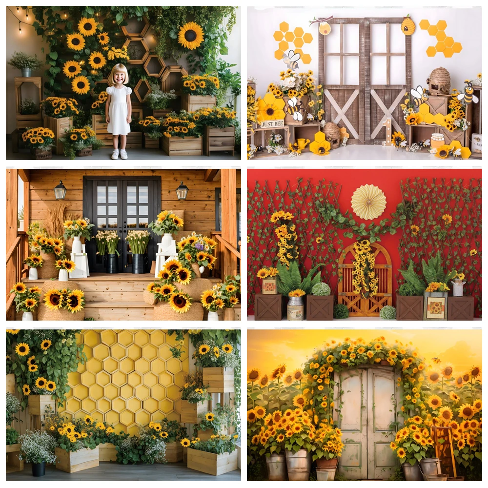 Yellow Sunflower Backdrop for Photography Honeycomb Bee Newborn Baby Shower Birthday Party Kids Portrait Photo Background Decor
Yellow Sunflower Backdrop for Photography Honeycomb Bee Newborn Baby Shower Birthday Party Kids Portrait Photo Background Decor