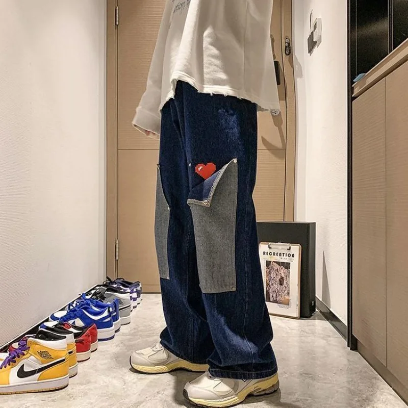 Spring Autumn High Street Casual Male Streetwear Men Jeans Patchwork Multi-Pocket Couple Denim Pants Beggar Style Cargo Pants
Spring Autumn High Street Casual Male Streetwear Men Jeans Patchwork Multi-Pocket Couple Denim Pants Beggar Style Cargo Pants