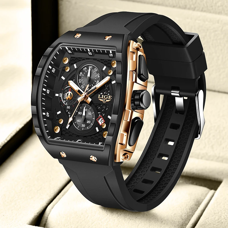 LIGE Creative Square Watch for Men Fashion Business Silicone Waterproof Men's Quartz Wristwatches Casual Sports Chronograph Male
LIGE Creative Square Watch for Men Fashion Business Silicone Waterproof Men's Quartz Wristwatches Casual Sports Chronograph Male