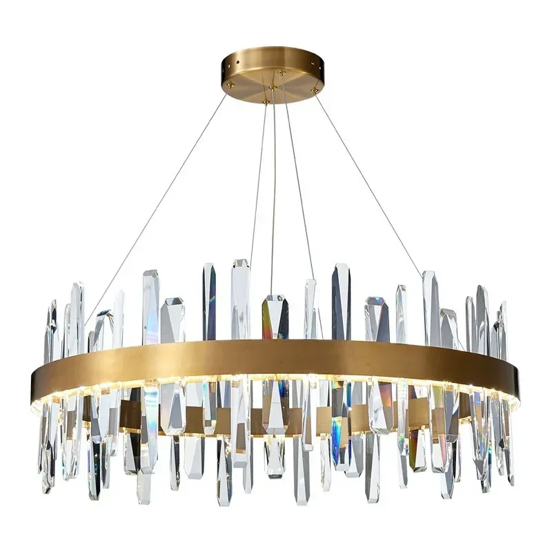 Nordic postmodern light luxury simple living room crystal chandelier, creative personality circle bedroom lamp
Nordic postmodern light luxury simple living room crystal chandelier, creative personality circle bedroom lamp