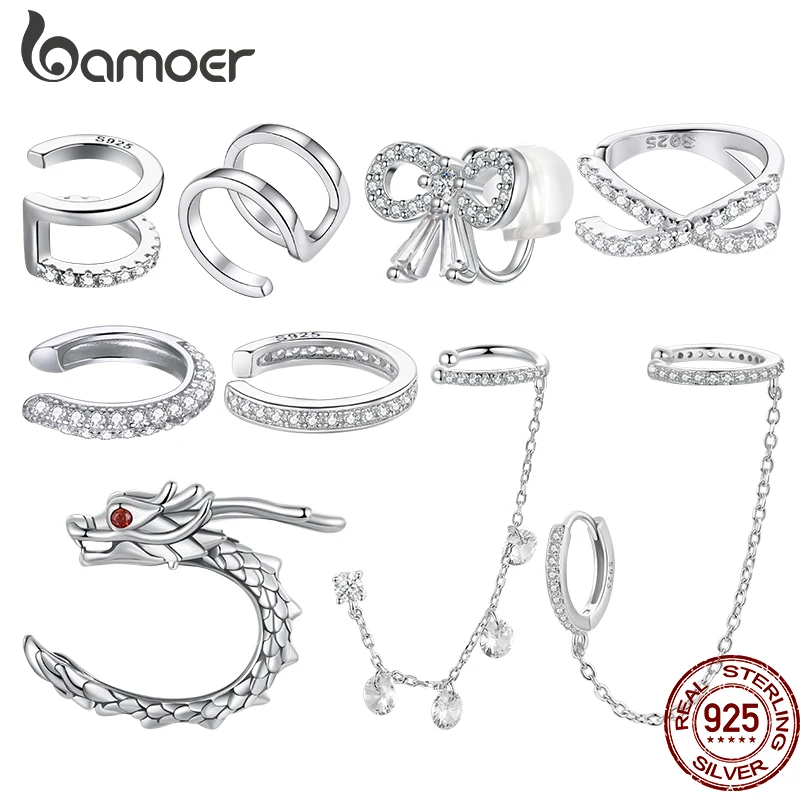 Bamoer Original 925 Sterling Silver Dragon Ear Clip Earrings Cuff Unique White Gold 1PC For Women Party Daily Gift Fine Jewelry
Bamoer Original 925 Sterling Silver Dragon Ear Clip Earrings Cuff Unique White Gold 1PC For Women Party Daily Gift Fine Jewelry