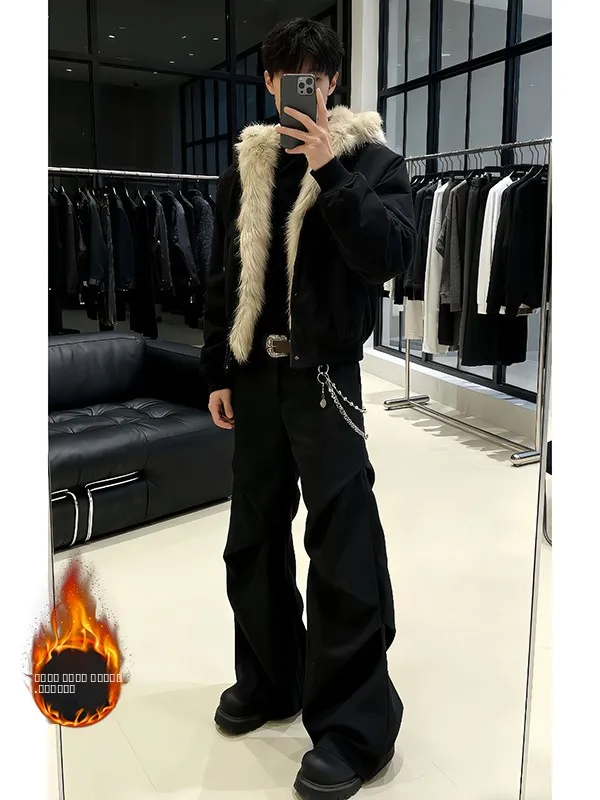 Bla High Street Fce Lined Flared Men's Autumn Winter Thiened Drapey Knife Straight Leg Trousers Youth Casual Faion
Bla High Street Fce Lined Flared Men's Autumn Winter Thiened Drapey Knife Straight Leg Trousers Youth Casual Faion