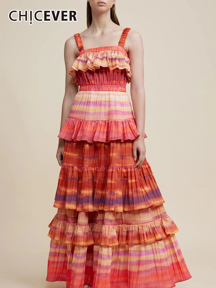 CHICEVER Spliced Ruffles Hit Color Women's Dresses Square Collar Sleeveless Off Sholulder High Waist Summer Long Dress Female
CHICEVER Spliced Ruffles Hit Color Women's Dresses Square Collar Sleeveless Off Sholulder High Waist Summer Long Dress Female