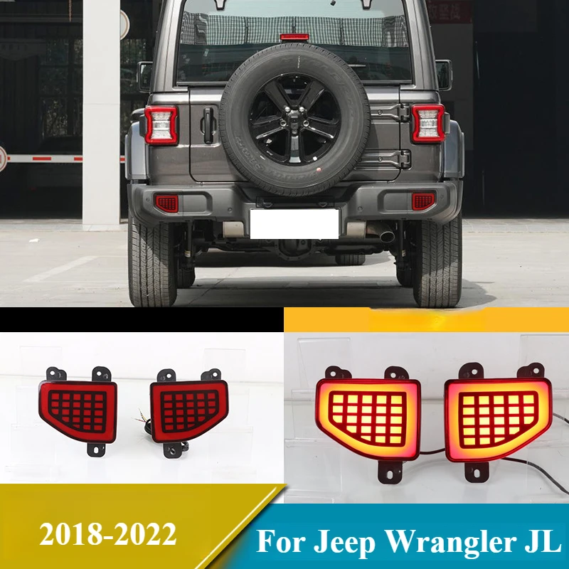 1 Pair for Jeep Wrangler JL 2018-2022 Car Rear Bumper Lights Assembly Brake Fog Light Reflector Flowing Turn Signal Lamp
1 Pair for Jeep Wrangler JL 2018-2022 Car Rear Bumper Lights Assembly Brake Fog Light Reflector Flowing Turn Signal Lamp