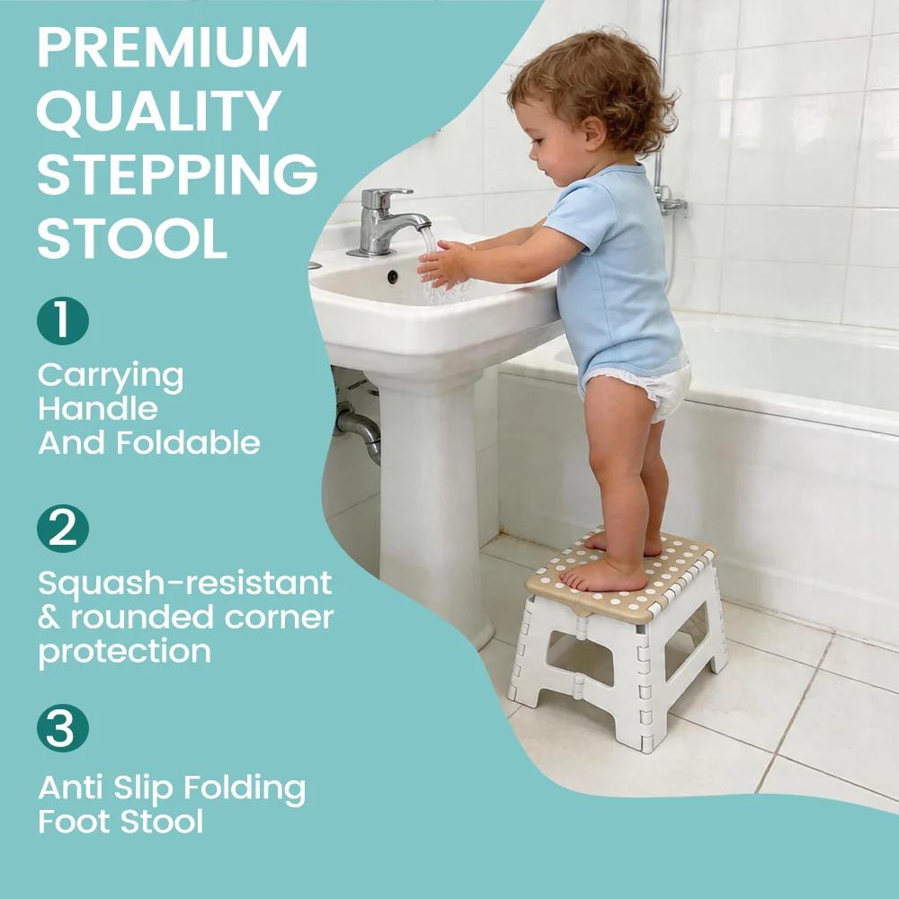 Foldable Kids Step Stool, Non-Slip Portable Toddler Foot Stool with Handle, Safe Lightweight Stool for Bathroom Kitchen
Foldable Kids Step Stool, Non-Slip Portable Toddler Foot Stool with Handle, Safe Lightweight Stool for Bathroom Kitchen
