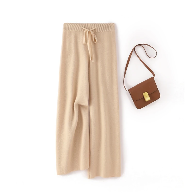 5 colors New 100% pure cashmere women's wide leg casual high-end knitted loose autumn and winter women's long cashmere pants
5 colors New 100% pure cashmere women's wide leg casual high-end knitted loose autumn and winter women's long cashmere pants