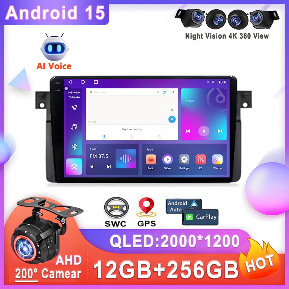 Car Android 15 For BMW E46 M3 1998 1999 2000 2002 - 2006 Head Unit Multimedia Auto Radio Player Screen Navigation Dash Cam BT
Car Android 15 For BMW E46 M3 1998 1999 2000 2002 - 2006 Head Unit Multimedia Auto Radio Player Screen Navigation Dash Cam BT