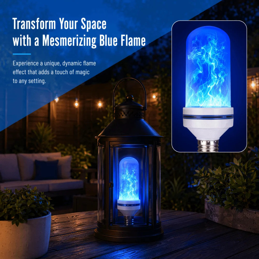2 Pack E27 Base Flame Effect Light Bulb 4 Modes 3W LED Flame Light Bulb Blue Light Upside Down Effect Decoration Light Bulb
2 Pack E27 Base Flame Effect Light Bulb 4 Modes 3W LED Flame Light Bulb Blue Light Upside Down Effect Decoration Light Bulb