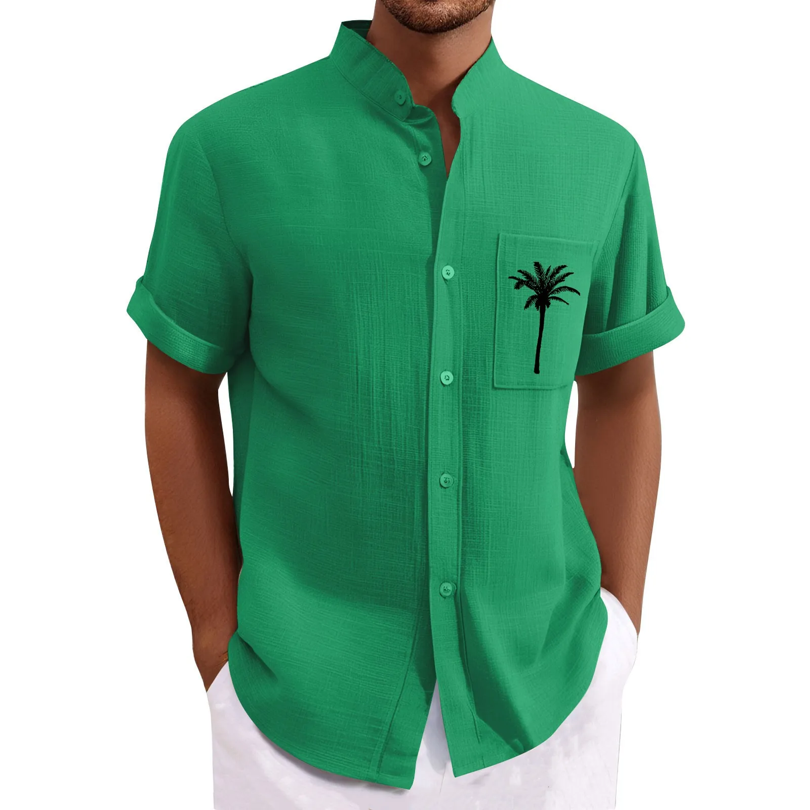 Men's casual shirts Solid short-sleeved lapel shirts Hawaiian print chest pocket top Fashion Spring summer basics men's blouse
Men's casual shirts Solid short-sleeved lapel shirts Hawaiian print chest pocket top Fashion Spring summer basics men's blouse