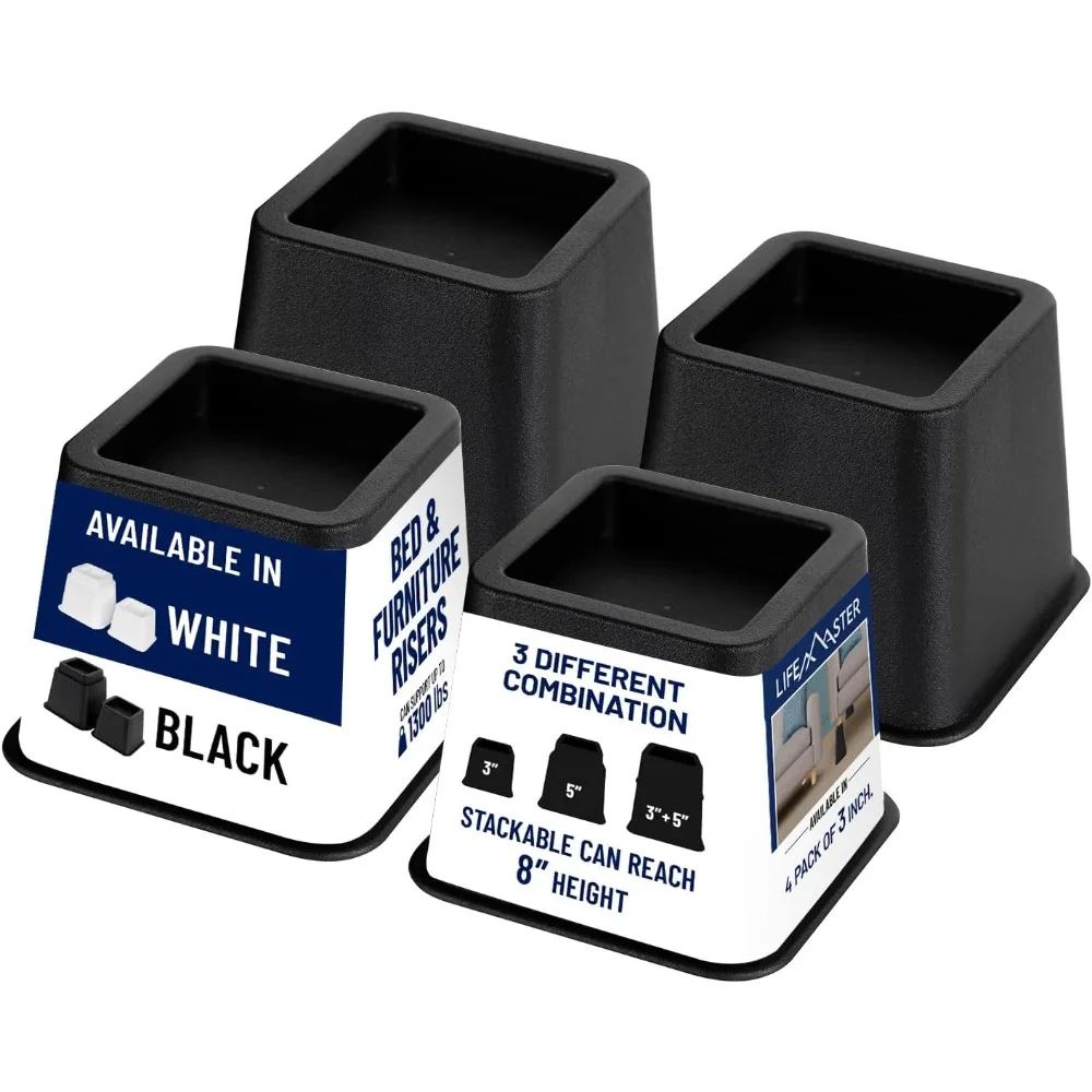 Furniture Riser Set - 4 Pieces Non-Slip Design Furniture Leg Riser fits with Bed, Chair, Table, Sofa, Desk, and Couch
Furniture Riser Set - 4 Pieces Non-Slip Design Furniture Leg Riser fits with Bed, Chair, Table, Sofa, Desk, and Couch