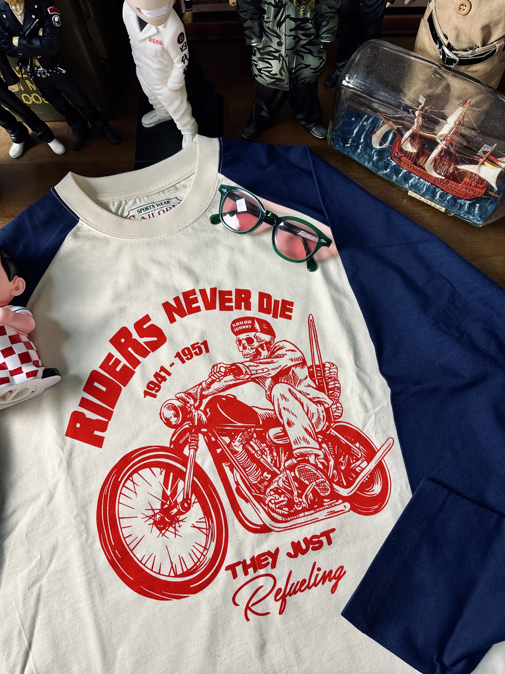 Sailor Johnny American Retro Motorcycle Skull Long Sleeve Loose Fit T-Shirt Unisex Autumn Winter Cotton Casual round Neck
Sailor Johnny American Retro Motorcycle Skull Long Sleeve Loose Fit T-Shirt Unisex Autumn Winter Cotton Casual round Neck