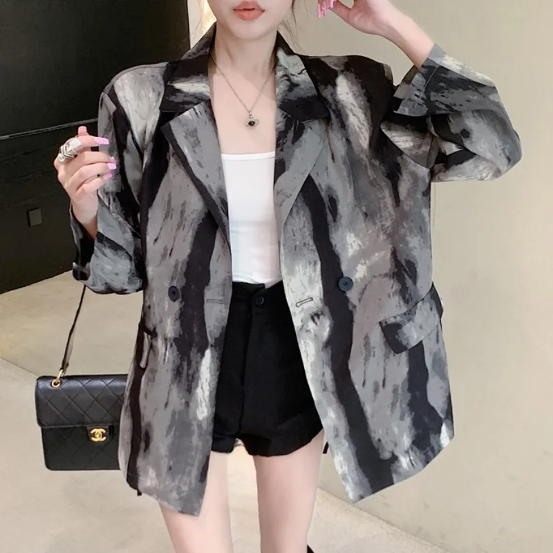 Autumn 2024 Loose Women's Shirt Vintage Ink Print Design Korean Style Long Sleeve Commute Fashion Regular Length Silk Top
Autumn 2024 Loose Women's Shirt Vintage Ink Print Design Korean Style Long Sleeve Commute Fashion Regular Length Silk Top