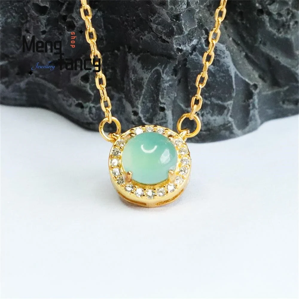 S925 Silver Inlaid Natural Jadeite Ice Blue Water Set Chain Pendant Exquisite Elegant Simple High-grade Luxury Quality Jewelry
S925 Silver Inlaid Natural Jadeite Ice Blue Water Set Chain Pendant Exquisite Elegant Simple High-grade Luxury Quality Jewelry