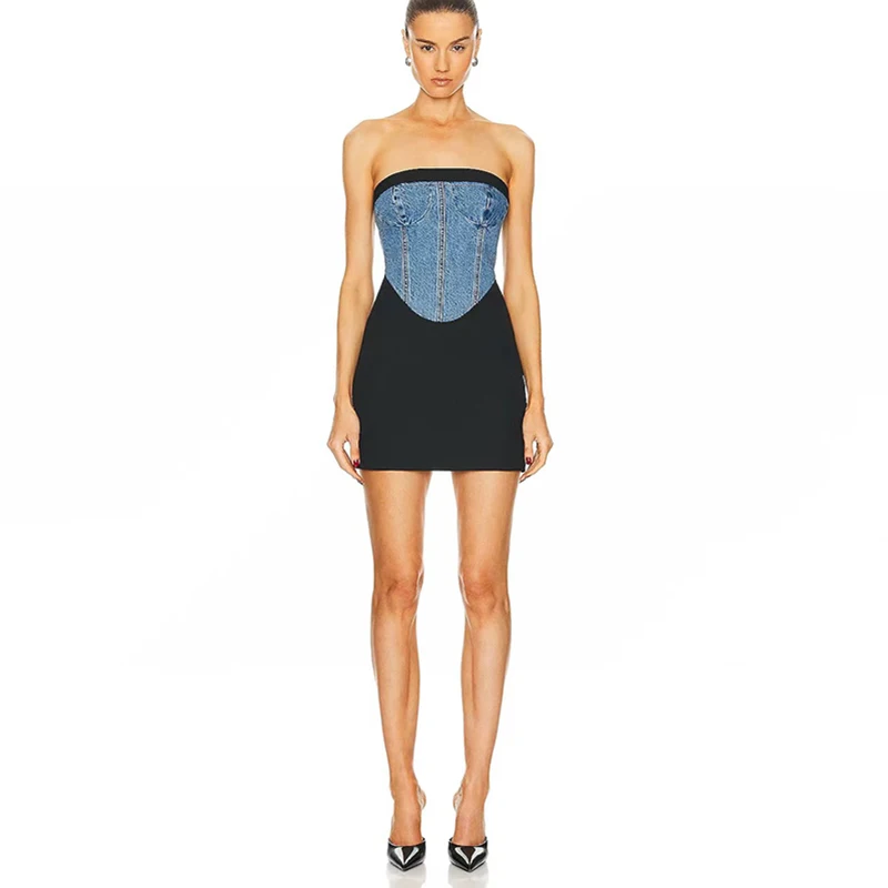 2024 Summer New Cowboy Splicing Wrap Dress Fashion Sexy Backless Party Dresses High Quality Ladies Halter Dress y2k
2024 Summer New Cowboy Splicing Wrap Dress Fashion Sexy Backless Party Dresses High Quality Ladies Halter Dress y2k