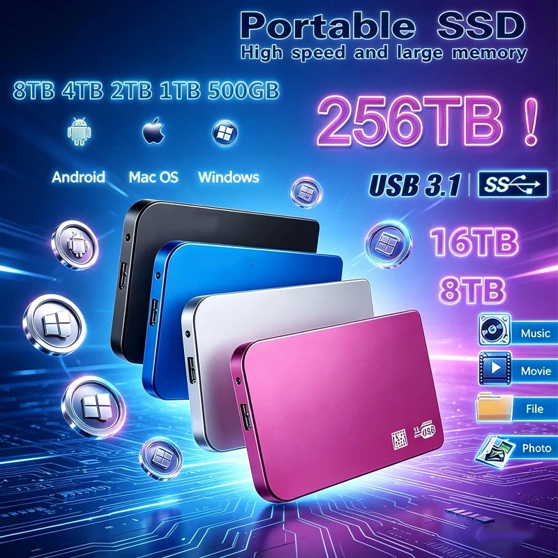 SSD USB 3.0 256TB High-speed SSD Enclosure Mobile Hard Drive Cases for SSD External Storage HDD Box With USB Cable ABS
SSD USB 3.0 256TB High-speed SSD Enclosure Mobile Hard Drive Cases for SSD External Storage HDD Box With USB Cable ABS