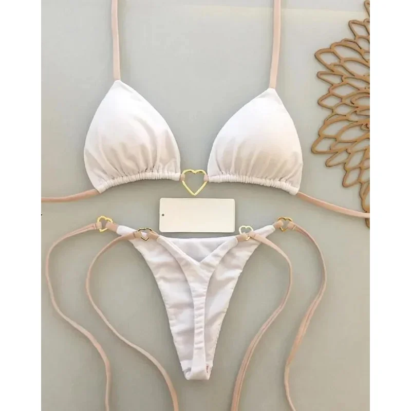 Sexy Halter Solid color Bikini Set Women's Swimsuit Two-piece Triangle Thong Swimwear Bathing Suit Brazilian Biquinis
Sexy Halter Solid color Bikini Set Women's Swimsuit Two-piece Triangle Thong Swimwear Bathing Suit Brazilian Biquinis
