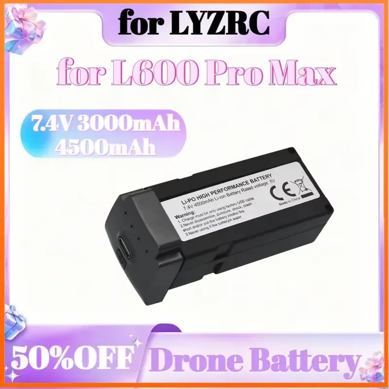 3000mAh 4500mAh Drone Battery 7.4V for LYZRC L600 Pro Max Blade Quadcopter Spare Parts 30min Battery Life Replacement
3000mAh 4500mAh Drone Battery 7.4V for LYZRC L600 Pro Max Blade Quadcopter Spare Parts 30min Battery Life Replacement