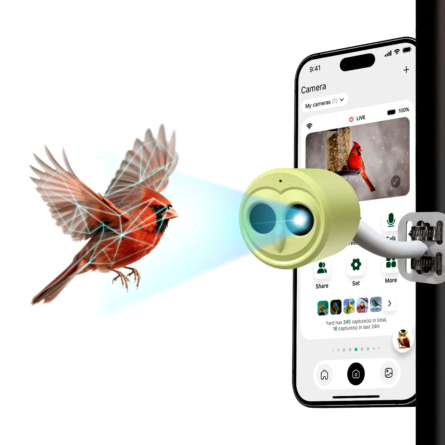 Solar mini artificial intelligence recognition 4k waterproof IP66 intelligent bird feeder camera bird watching camera
Solar mini artificial intelligence recognition 4k waterproof IP66 intelligent bird feeder camera bird watching camera