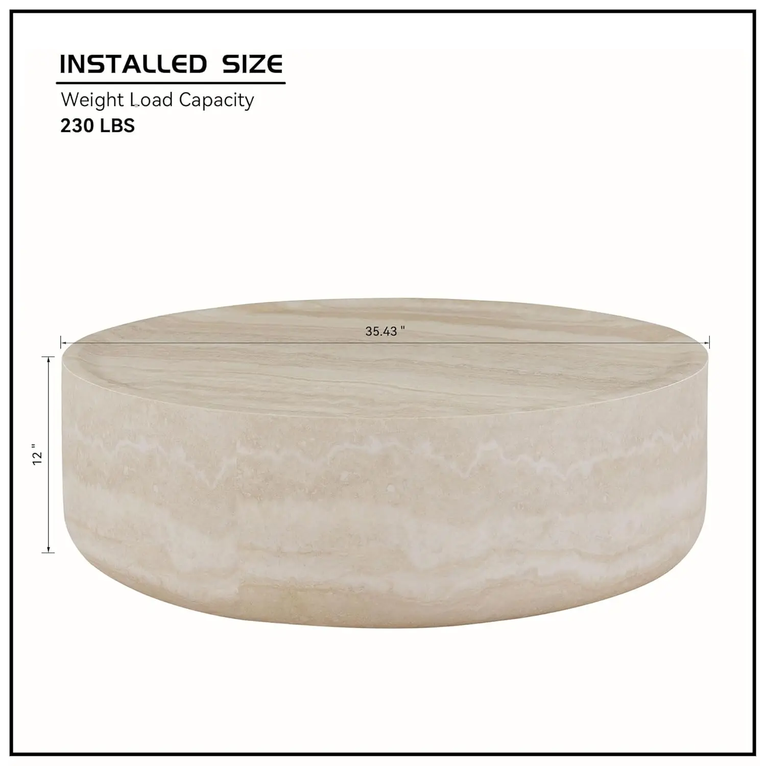 Round Faux Marble Coffee Table Center Accent, Living Room Bedroom Office, 35.43x35.43x12", Customized
Round Faux Marble Coffee Table Center Accent, Living Room Bedroom Office, 35.43x35.43x12", Customized