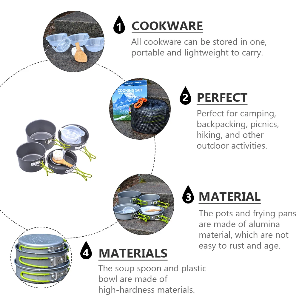Portable Camping Alumina Portable Kit Pot Pan Kit Lightweight Alumina Pot Pan Set Outdoor Hiking Picnic Backpacking
Portable Camping Alumina Portable Kit Pot Pan Kit Lightweight Alumina Pot Pan Set Outdoor Hiking Picnic Backpacking