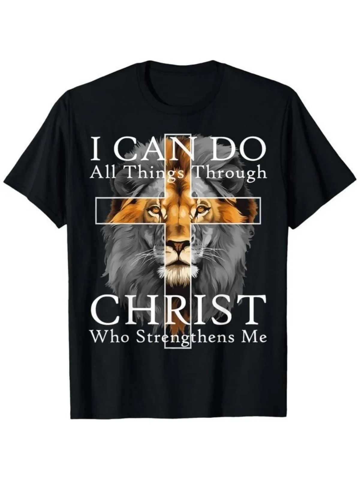 Christian T-shirt I Can Do All Things Through Christ Christian Lion Faith TShirt
Christian T-shirt I Can Do All Things Through Christ Christian Lion Faith TShirt