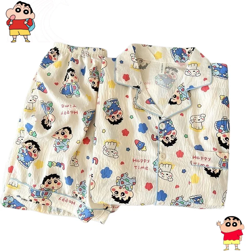 Cute Crayon Shin-chan Fully Printed Pajamas Set Anime Cartoon Summer Soft Short-sleeved Shorts Ins Style Home Clothes
Cute Crayon Shin-chan Fully Printed Pajamas Set Anime Cartoon Summer Soft Short-sleeved Shorts Ins Style Home Clothes