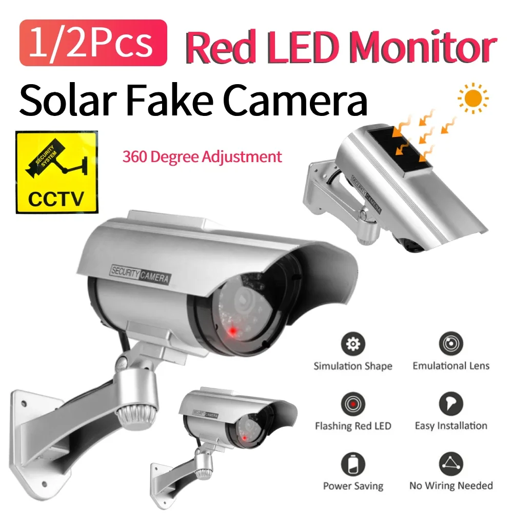 1/2Pcs Solar Powered Fake Camera Flashing Red LED Monitor Indoor Outdoor Simulation CCTV Surveillance Security Dummy Camera 
1/2Pcs Solar Powered Fake Camera Flashing Red LED Monitor Indoor Outdoor Simulation CCTV Surveillance Security Dummy Camera