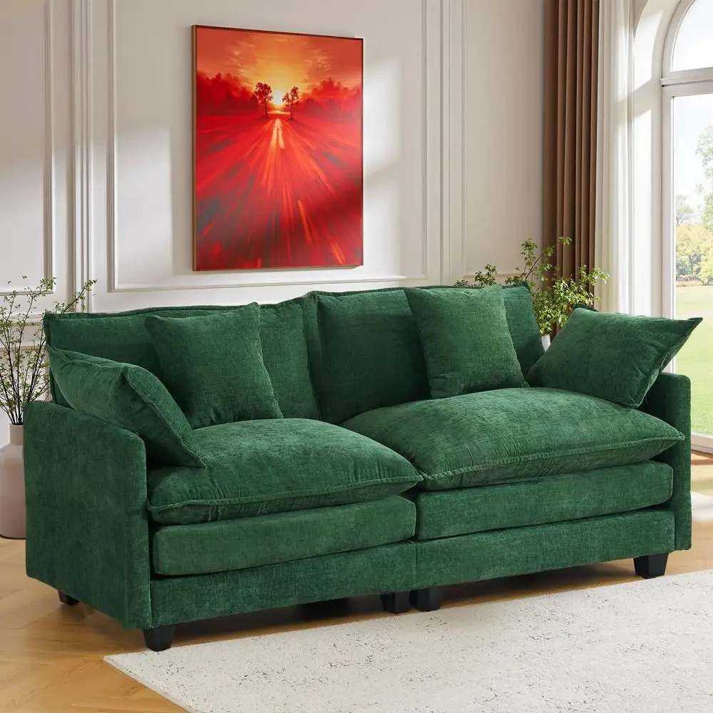 Cloud Chenille Sofa Set with Pillows, Deep Seat Loveseat Couch for Apartments, Space Saving 2Seater with Solid Wood Frame, Easy
Cloud Chenille Sofa Set with Pillows, Deep Seat Loveseat Couch for Apartments, Space Saving 2Seater with Solid Wood Frame, Easy