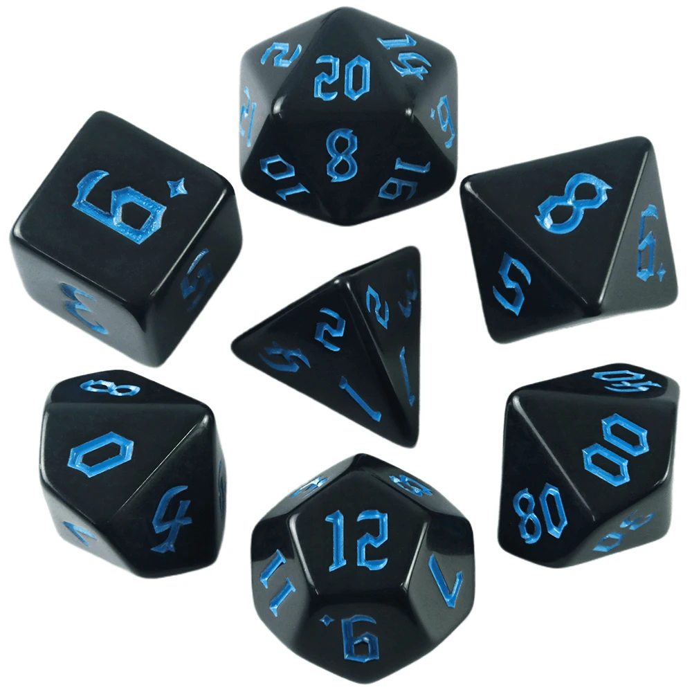 7pcs Opaque Polyhedral Dice Set - Black with White for Dice Tabletop Role-Playing Game
7pcs Opaque Polyhedral Dice Set - Black with White for Dice Tabletop Role-Playing Game