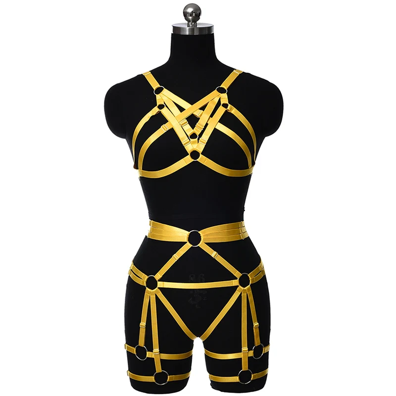 Yellow Garter Body Harness Cage Set Elastic Crop Top Bondage Sexy Bra Goth Hollow Lingerie Leg Stockings Harness Belt
Yellow Garter Body Harness Cage Set Elastic Crop Top Bondage Sexy Bra Goth Hollow Lingerie Leg Stockings Harness Belt