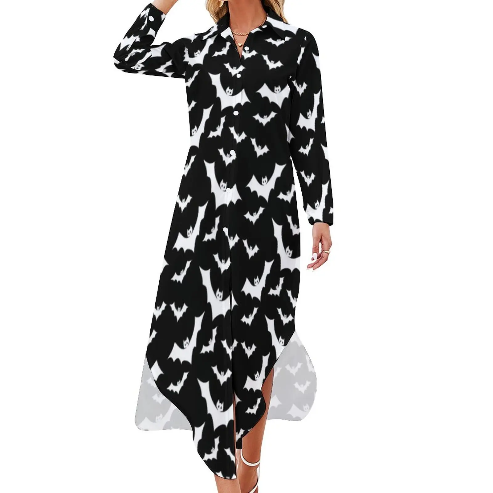 Gothic Print Casual Dress Halloween White Bats Aesthetic Dresses Sexy V Neck Elegant Chiffon Dress Long Sleeve Vestidos Big Size
Gothic Print Casual Dress Halloween White Bats Aesthetic Dresses Sexy V Neck Elegant Chiffon Dress Long Sleeve Vestidos Big Size
