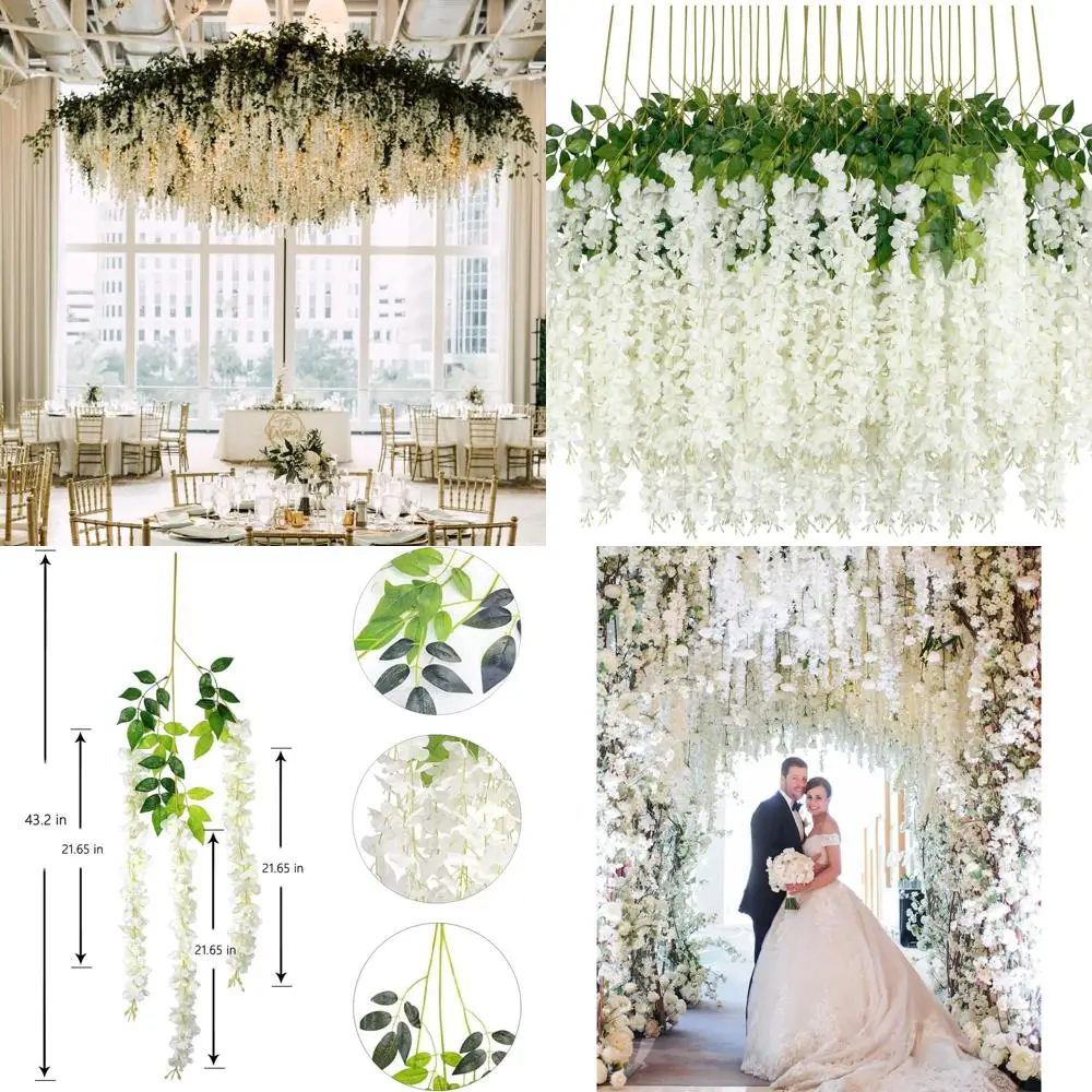 48 шт. искусственные цветы глицинии 3,6 фута/шт. белые плотные искусственные поддельные глицинии лоза Ratta висячие гирлянды шелковые цветы St
48 шт. искусственные цветы глицинии 3,6 фута/шт. белые плотные искусственные поддельные глицинии лоза Ratta висячие гирлянды шелковые цветы St