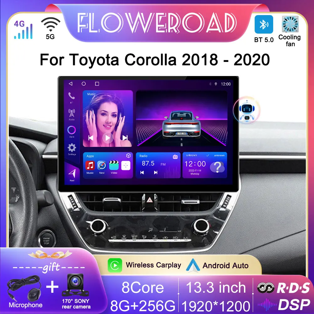 Автомобильный мультимедийный видеоплеер, экран 13,3 дюйма, Android 13, для Toyota Corolla 12 2018 - 2020 2021, GPS Carplay Auto 8 ГБ + 256 ГБ
Автомобильный мультимедийный видеоплеер, экран 13,3 дюйма, Android 13, для Toyota Corolla 12 2018 - 2020 2021, GPS Carplay Auto 8 ГБ + 256 ГБ