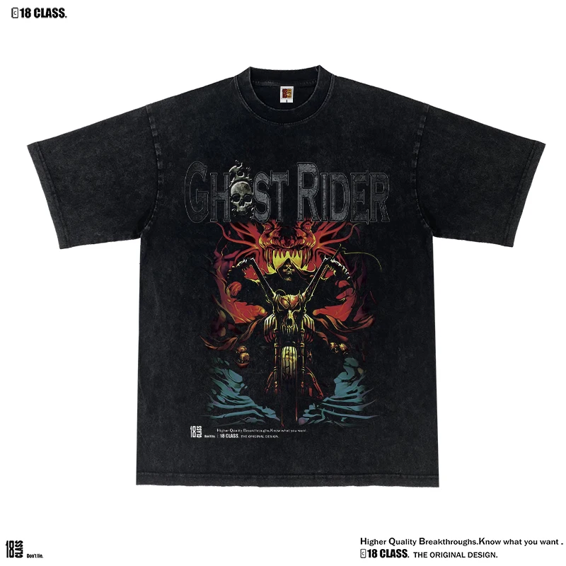 2025 Ghost Rider American Print vintage Retro Wash Heavyweight OG Short-sleeved T-shirt
2025 Ghost Rider American Print vintage Retro Wash Heavyweight OG Short-sleeved T-shirt